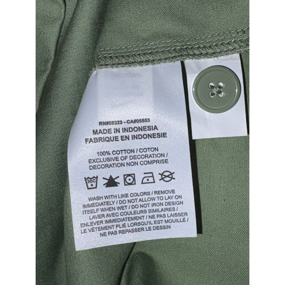 Nike Woven Military Button Up Shirt Short Sleeve Oil Green Mens Medium Utility